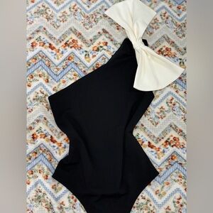 Express Elegant Black Dress with White Bow